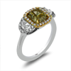 2.61ct.tw. Diamond Ring. Center Fancy Brown Cushion 2.04ct. GIA Certified 18KWR DKR002837